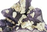 White Barite Crystals on Purple Fluorite - Cave-In-Rock, Illinois #244267-1